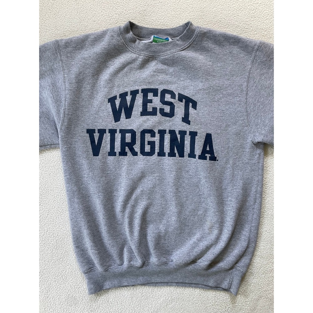 Champion Mens Small Sweatshirt Gray West Virginia Eco Fleece Crewneck Pullover - Picture 8 of 12